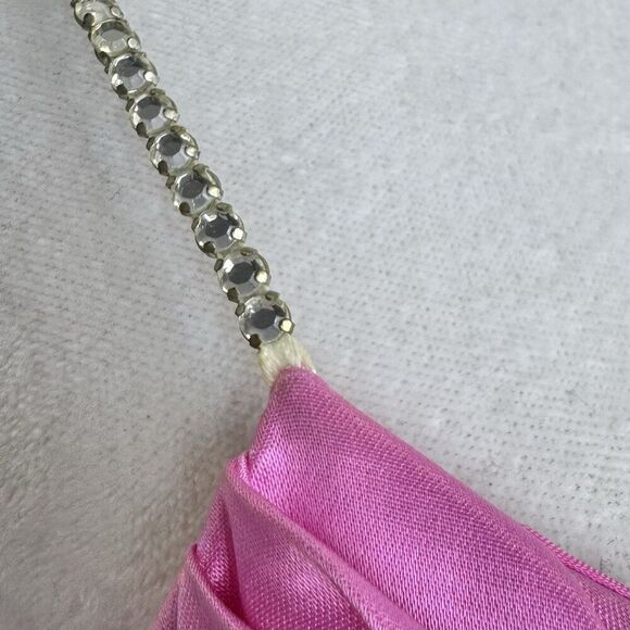 Vintage Y2K Cache Satin Maxi Slip Dress Formal Gown Size 4 Pink Rhinestones HOCO - Picture 8 of 16